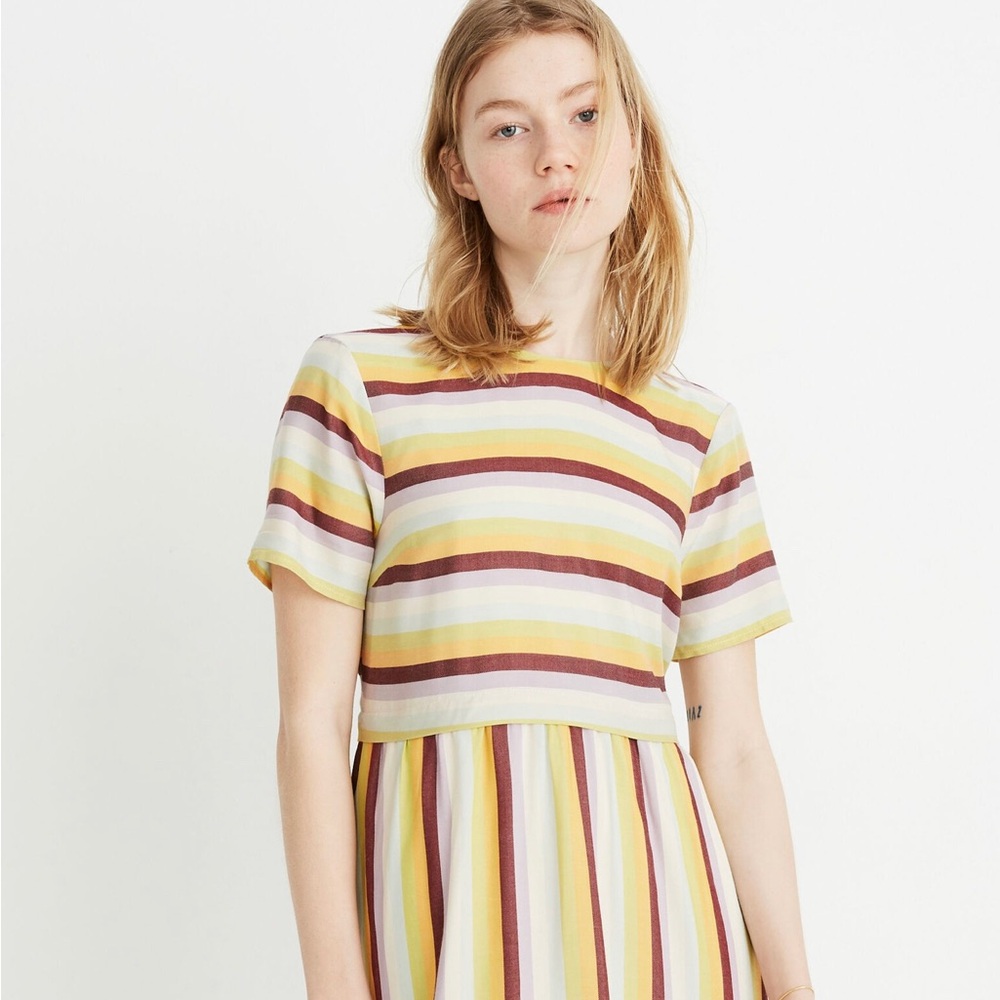 Madewell Striped Scoop-Back Dress